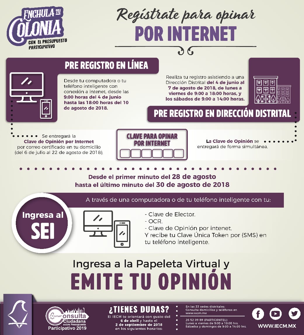 Si vas a opinar por Internet, pre-regístrate aquí
